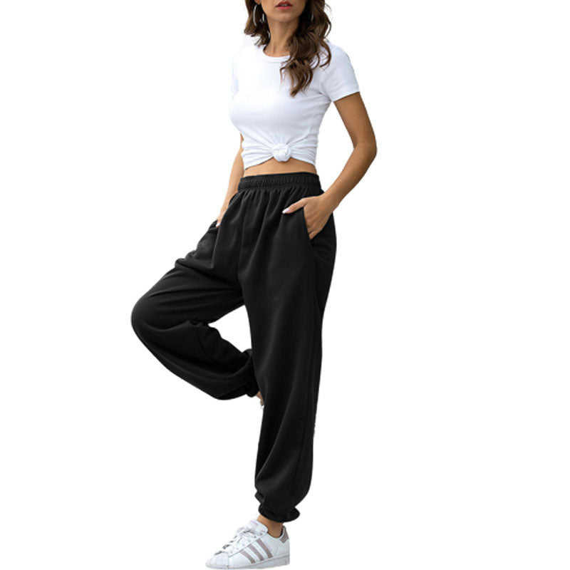 Elastic Jogger Pants with Fleece Lining