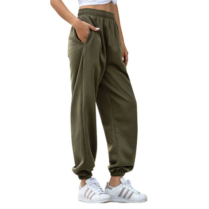 Elastic Jogger Pants with Fleece Lining