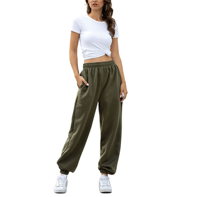 Elastic Jogger Pants with Fleece Lining