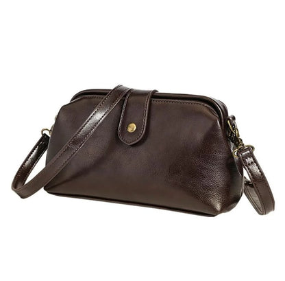 Vintage Clip Genuine Leather Crossbody Bag