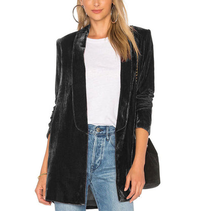 Pleuche Casual Cardigan Coat