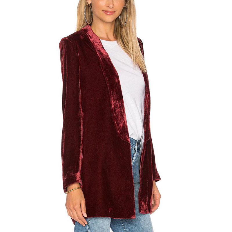 Pleuche Casual Cardigan Coat