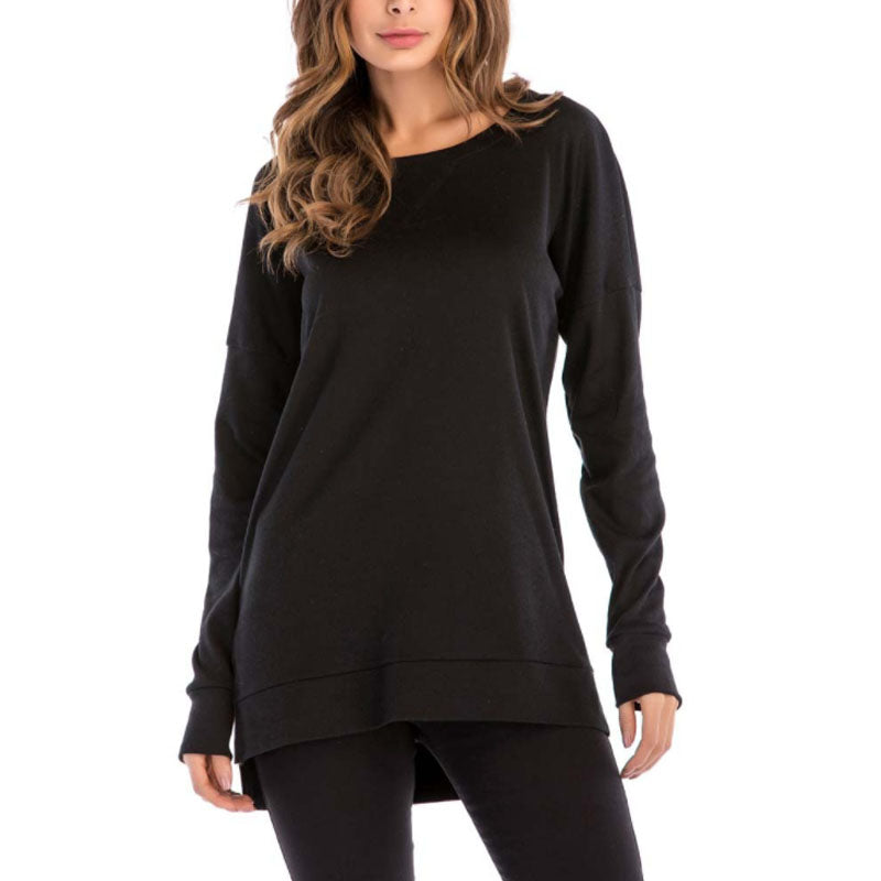 Side Split Loose Casual Jumper