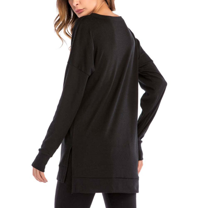 Side Split Loose Casual Jumper