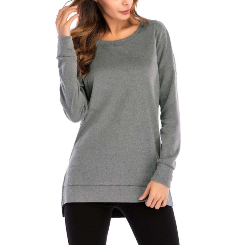 Side Split Loose Casual Jumper