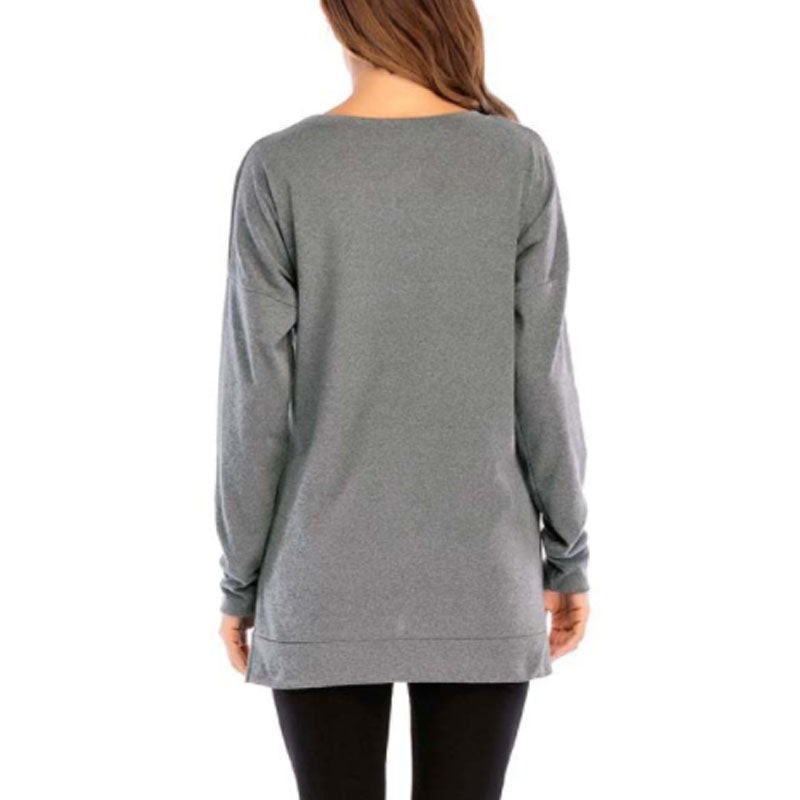 Side Split Loose Casual Jumper