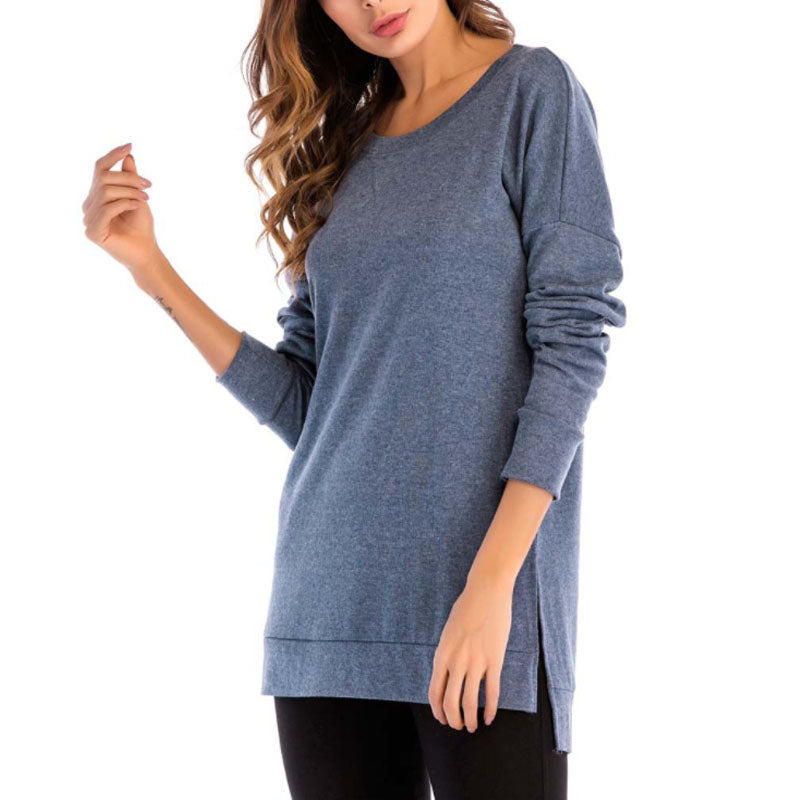 Side Split Loose Casual Jumper