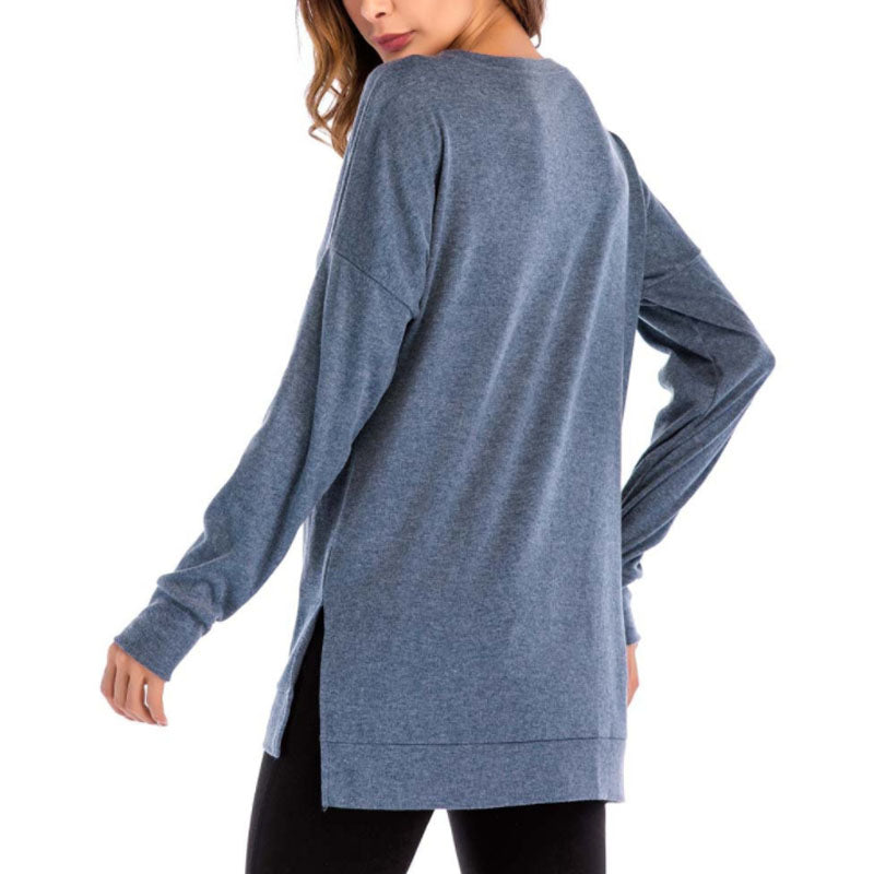 Side Split Loose Casual Jumper