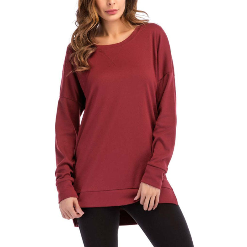 Side Split Loose Casual Jumper