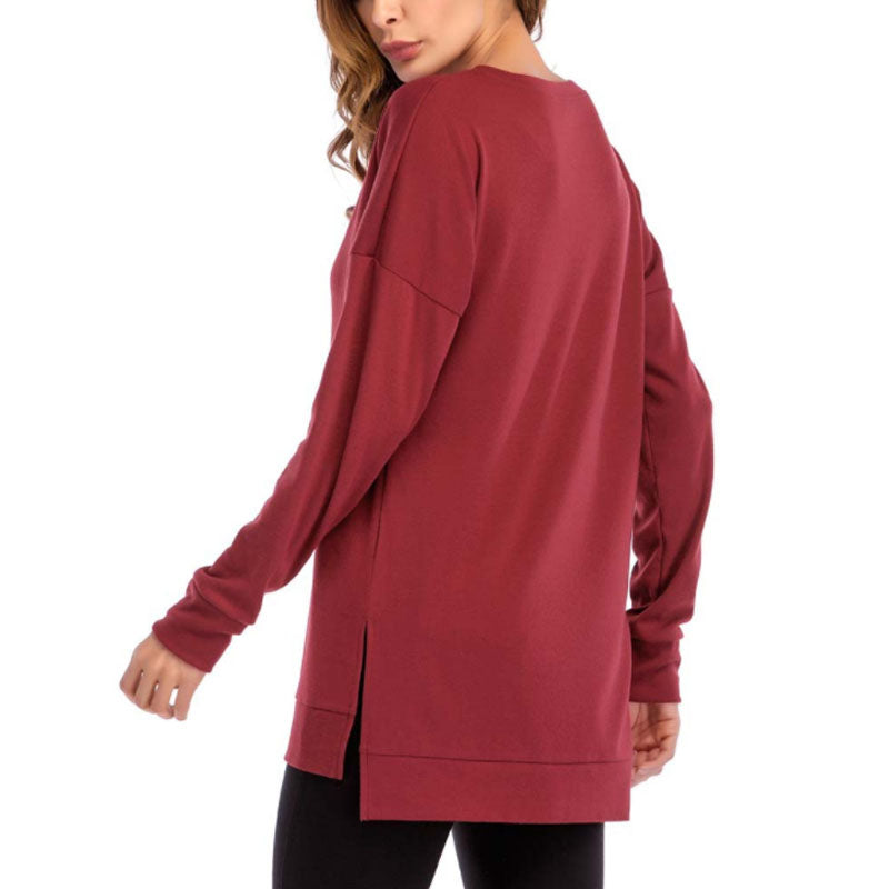 Side Split Loose Casual Jumper