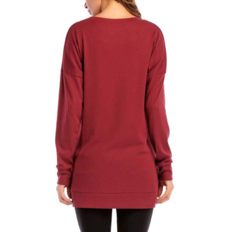 Side Split Loose Casual Jumper