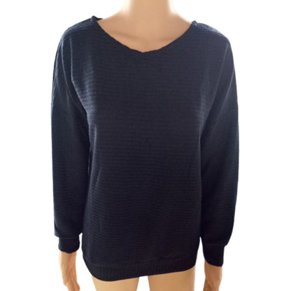 Loose Bat Sleeve Boat Neck Knit Women's Sweater Pullover Jumper