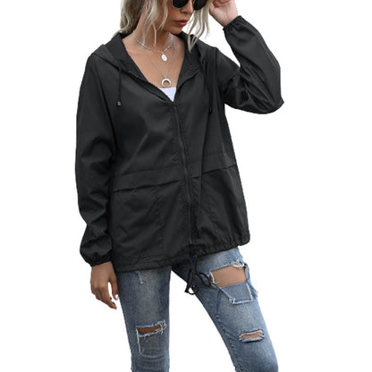 Women's Drawstring Rain Jacket