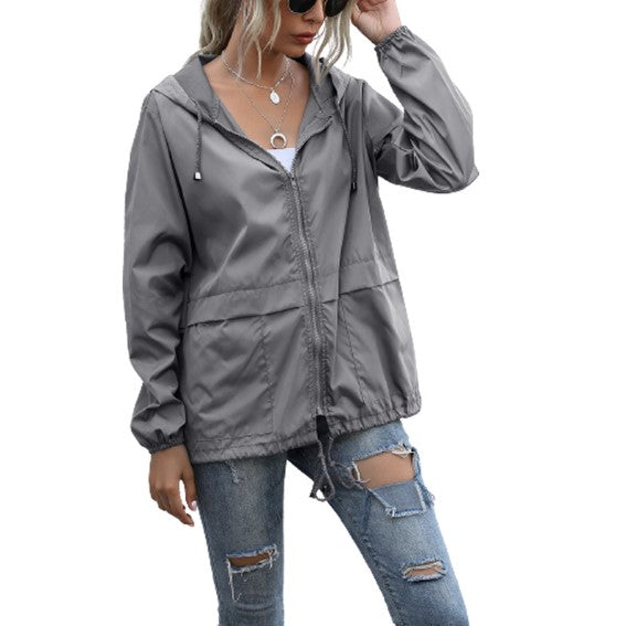 Women's Drawstring Rain Jacket