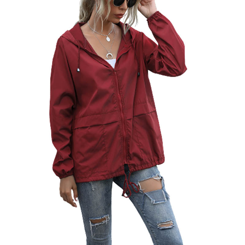 Women's Drawstring Rain Jacket