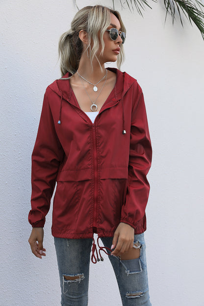 Women's Drawstring Rain Jacket