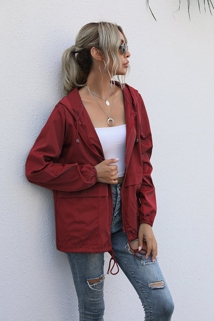 Women's Drawstring Rain Jacket