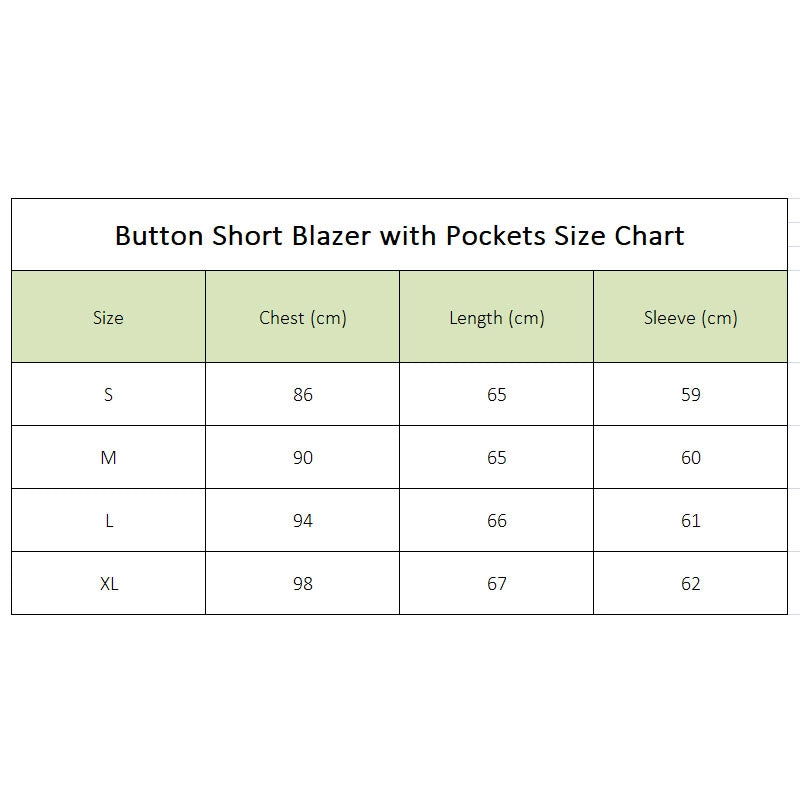 Button Short Blazer with Pockets