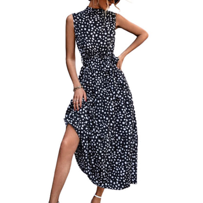 Women's Wrap Casual Flowy Long Dress with Dot