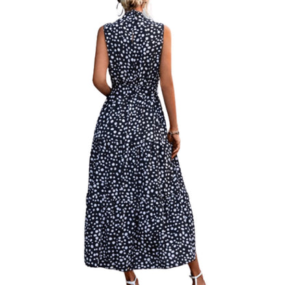 Women's Wrap Casual Flowy Long Dress with Dot