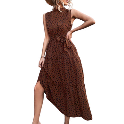 Women's Wrap Casual Flowy Long Dress with Dot