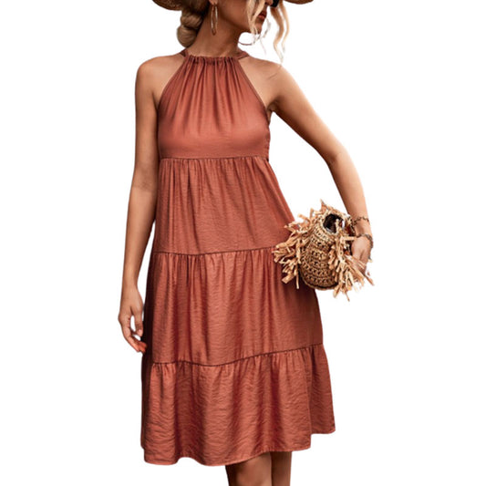 Women's Summer Halter Neck Sleeveless Mini Dress