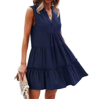 Women's Sleeveless V-Neck Midi Dress